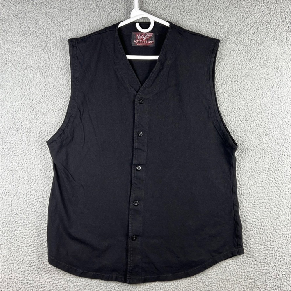 Vintage WWF Shirt Men's‎ Large Black Mankind Vest 90's Wrestling Attitude Era